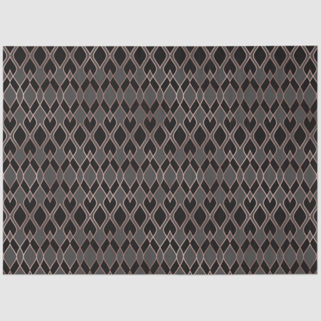 Papel De Seda Preto e Rosa Dourado (Frente )