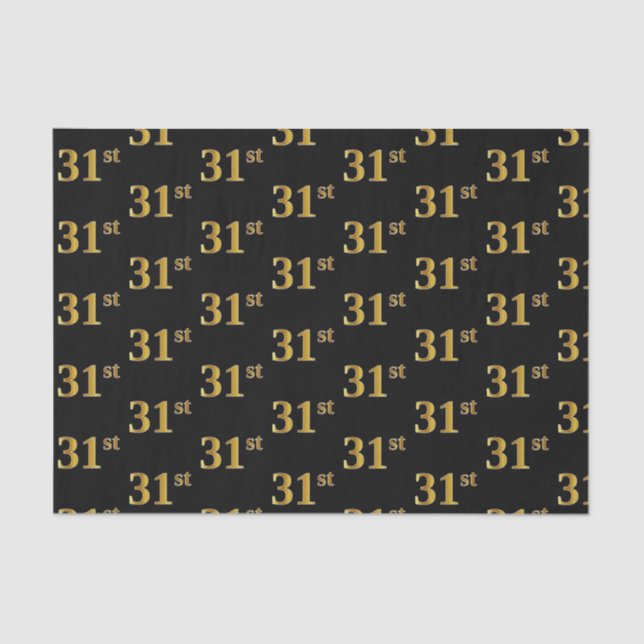 Papel De Seda Preto, Faux Dourado 31º (Trinta e Primeiro) Evento (Frente )