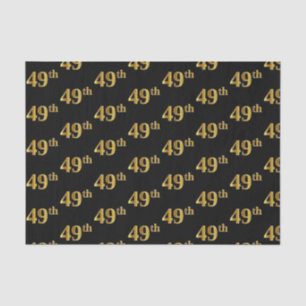 Papel De Seda Preto, Faux Dourado 49º (49º) Evento