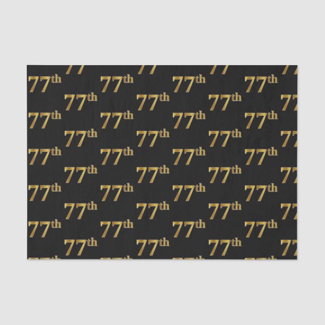 Papel De Seda Preto, Faux Dourado 77.º (77.º) (Frente )