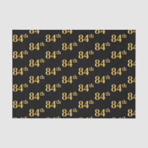 Papel De Seda Preto, Faux Dourado 84º (oitenta e quatro) Evento