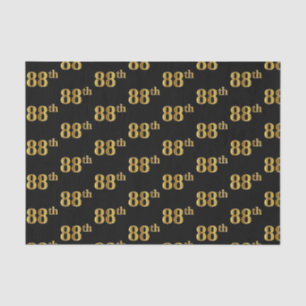 Papel De Seda Preto, Faux Dourado 88º (oitenta e oitava) Evento