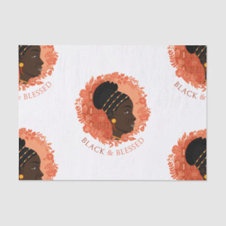 Papel De Seda Preto Floral e Abençoado