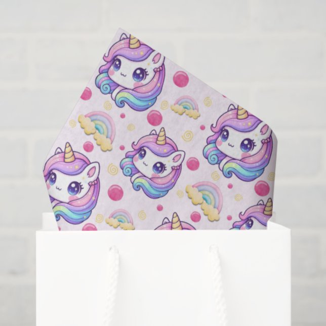 Papel De Seda Pretty Pink Unicorns  (Sacola de presentes)
