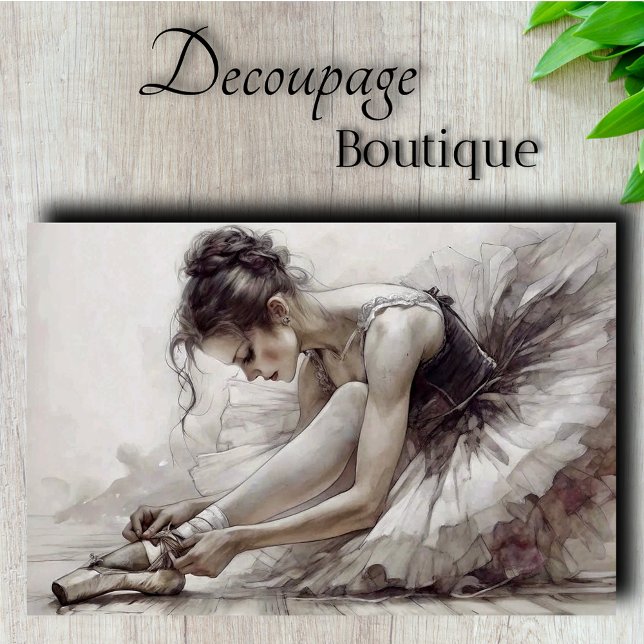 Papel De Seda Prima Ballerina Monocromia Decoupage (Ballerina Monochrome Decoupage Tissue Paper)