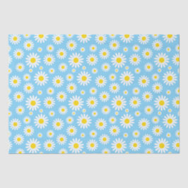 Papel De Seda Primavera branco-bonito nas margaridas azuis