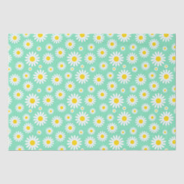 Papel De Seda Primavera branco-bonito nas margaridas verdes