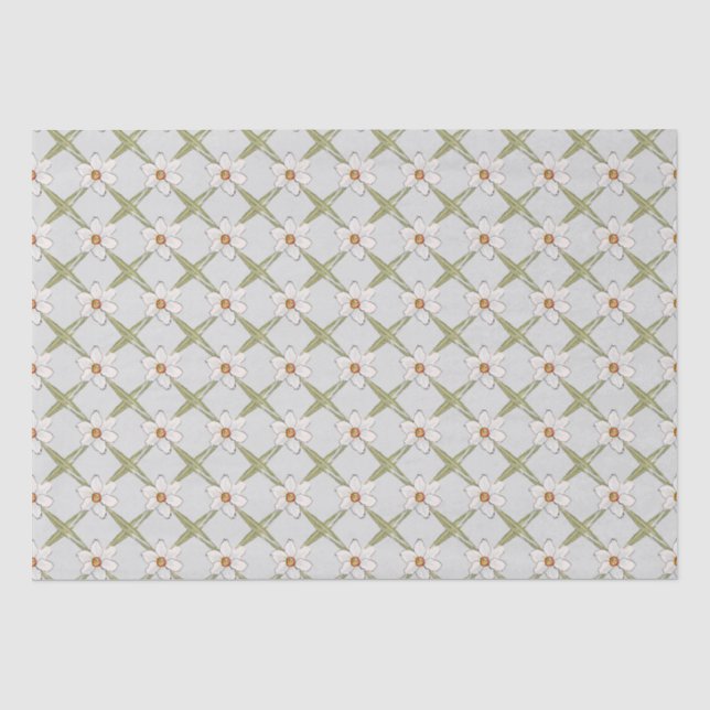 Papel De Seda Primavera Daffodil Flowers Chá de fraldas (Frente )