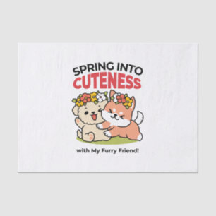 Papel De Seda Primavera dentro da cutena - Ilustração Adorável d
