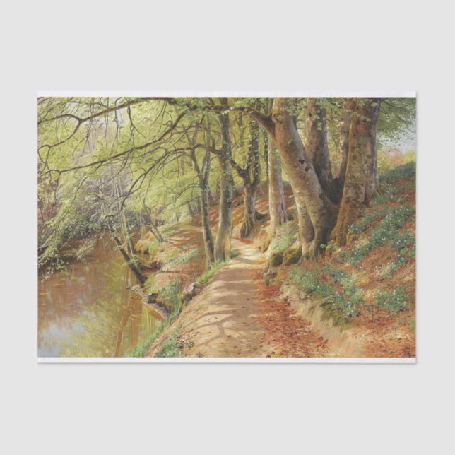 Papel De Seda Primavera dia na floresta por Peder Mork Monsted (Frente )