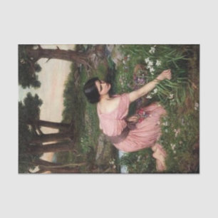 Papel De Seda Primavera dissemina uma faixa verde de flores - 19