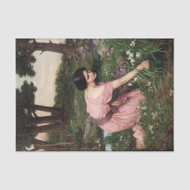 Papel De Seda Primavera dissemina uma faixa verde de flores - 19 (Frente )