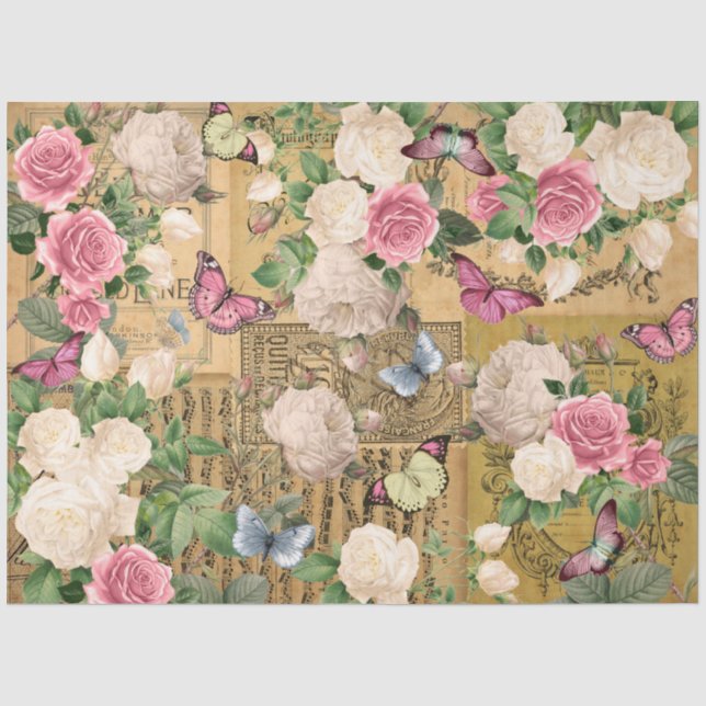 Papel De Seda primavera vintage  (Frente )