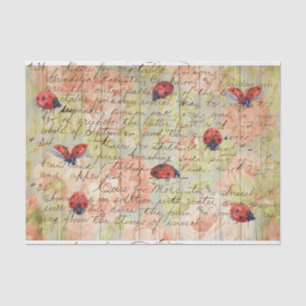 Papel De Seda Primavera Vintage Rosas e LadyBug Decoupage