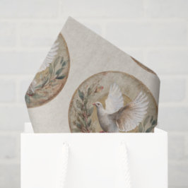 Papel De Seda Primeira Comunhão Sagrada Pomba Tema Cristão Vinta