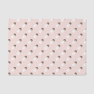 Papel De Seda Primeira menina do Brunette do comunhão santament