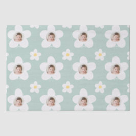 Papel De Seda Primeiro aniversário daisy boho retro turquoise am
