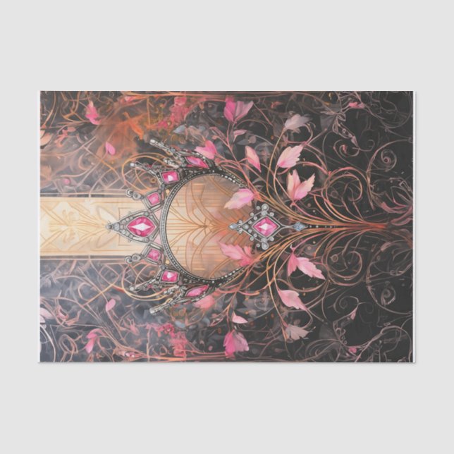 Papel De Seda Princesa do Mundo, Arte Deco Rosa Real (Frente )