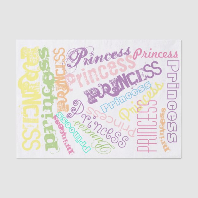 Papel De Seda Princesa Pastel Personalizada Chuva de Cores Arco- (Frente )
