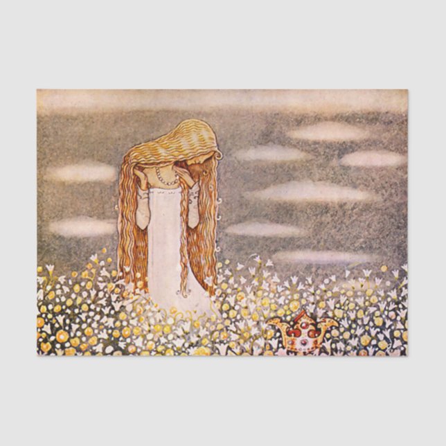 Papel De Seda “Princesa Tuvstarr” Aquarela de John Bauer (Frente )