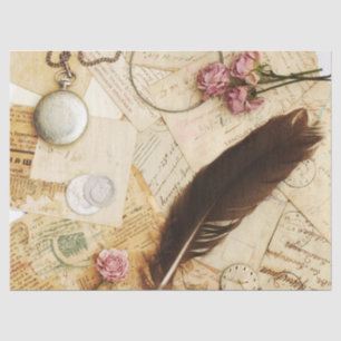 Papel De Seda Principais Rosas e Recursos do Vintage Desk