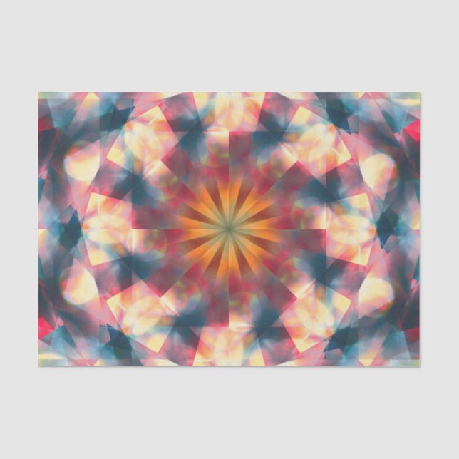 Papel De Seda Prismático Caleidoscópico Psicodélico Mandala (Frente )