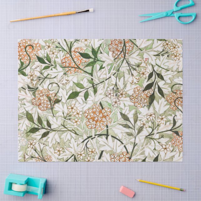 Papel De Seda Projeto de Jardim Flor de Jasmim William Morris (Arte )