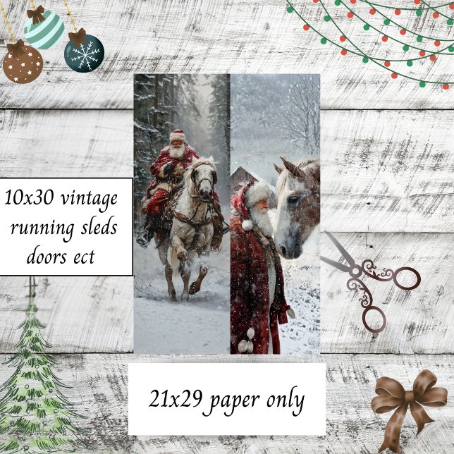 Papel De Seda Projetos de Decoupage Cavalo Papai Noel 10x20 (Criador carregado)