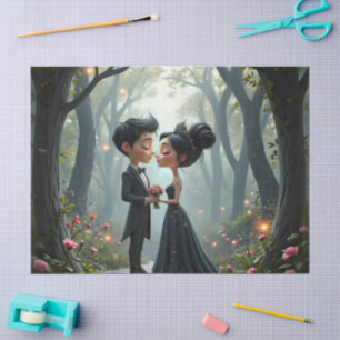 Papel De Seda Promessas ao Luar – Um Cute Momento de Casamento G
