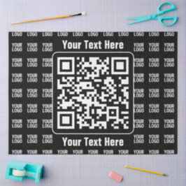 Papel De Seda Promotional QR code (editable) plus Logo Pattern