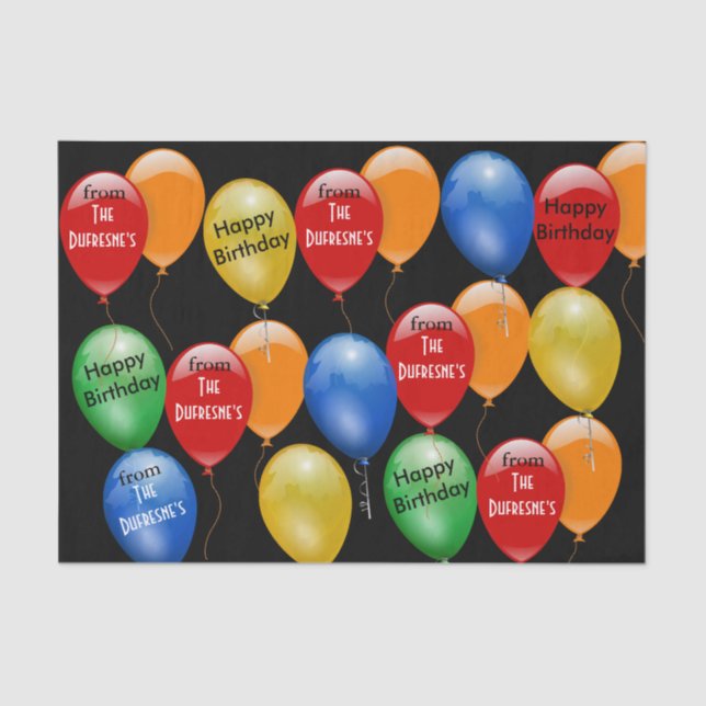 Papel De Seda Pronto para Ir para o Aniversário Personalizado (Frente )