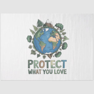 Papel De Seda Proteja o que você ama" Design da Terra ambiental