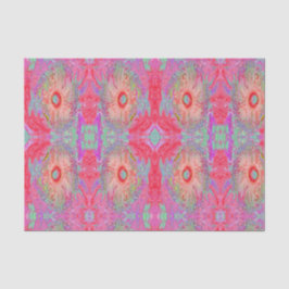 Papel De Seda Psicodélico Retro Coral Arco-Íris Hibiscus