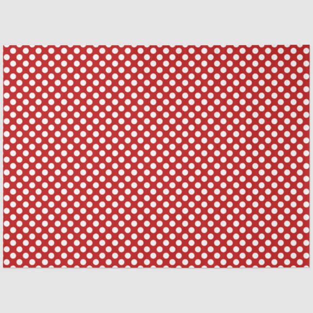 Papel De Seda Publicação do Teclado da Bolinhas Vermelha e Branc (Frente )