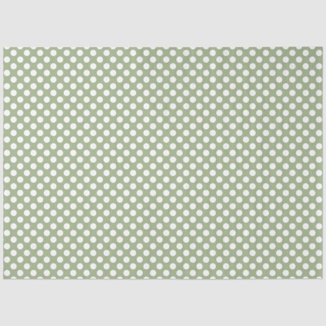 Papel De Seda Publicação dos tecidos verde e Bolinhas branca (Frente )