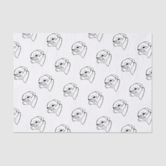 Papel De Seda Pug de Arte de Linha Personalizável