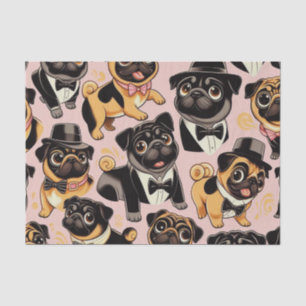 Papel De Seda Pug de Cueca Sem Costura Retroativa