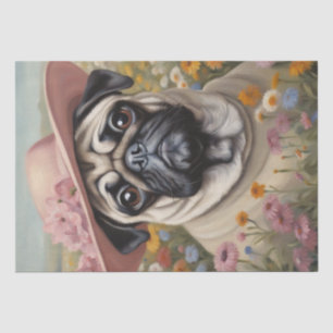 Papel De Seda Pug in Bloom: Uma dissociação da fantasia floral