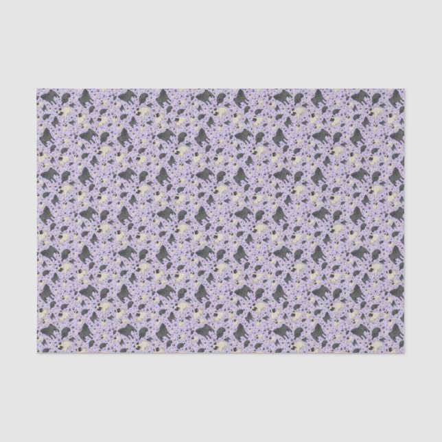 Papel De Seda Pugs em Roxo (Frente )
