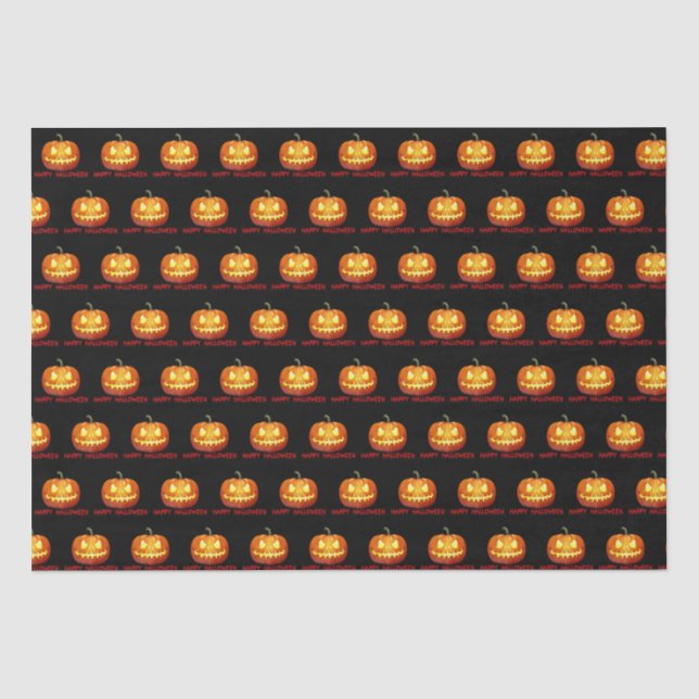 Papel De Seda Pumpkin Assustado Padrão Bonito das Halloween Qued (Frente )