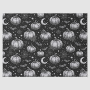 Papel De Seda Pumpkin de Dia das Bruxas Preto e Branco, Bat, tei