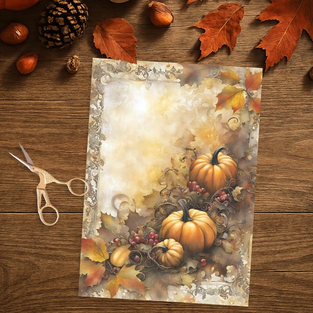 Papel De Seda Pumpkin de outono e Folhas de outono da Rússia Art (Criador carregado)
