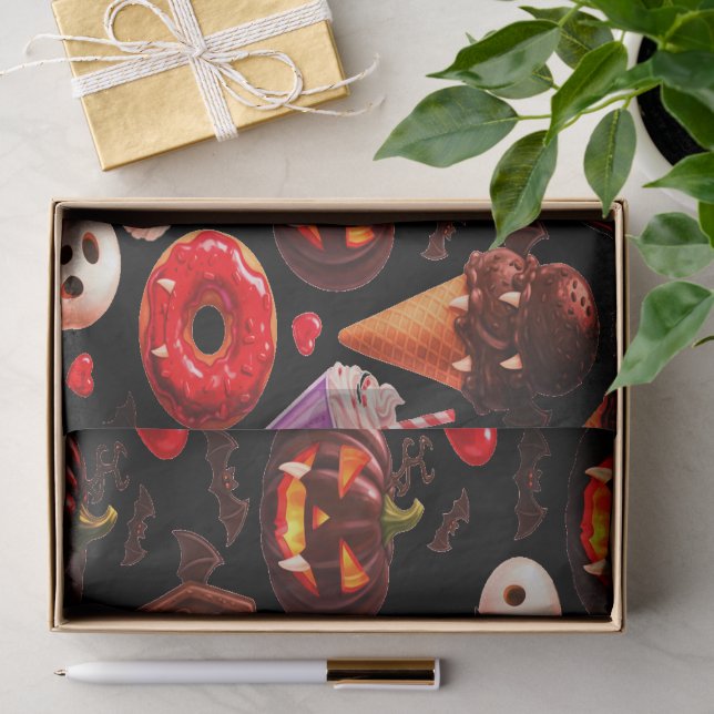 Papel De Seda Pumpkin Dracula Spooky Fona (Presente)