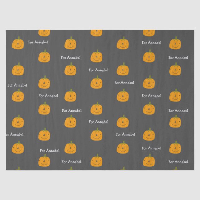 Papel De Seda Pumpkin Feliz Halloween Personalizado (Frente )