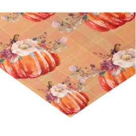 Papel De Seda Pumpkin laranja outono floral xadrez verificação o