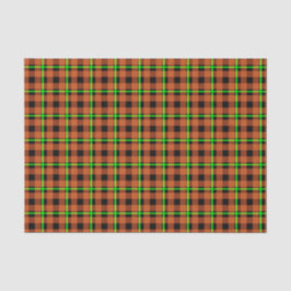 Papel De Seda Pumpkin Orange & Neon Green Tartan