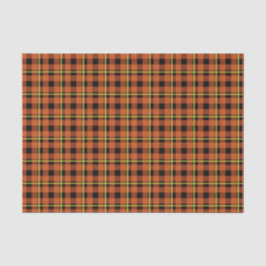 Papel De Seda Pumpkin Orange & Yellow Tartan