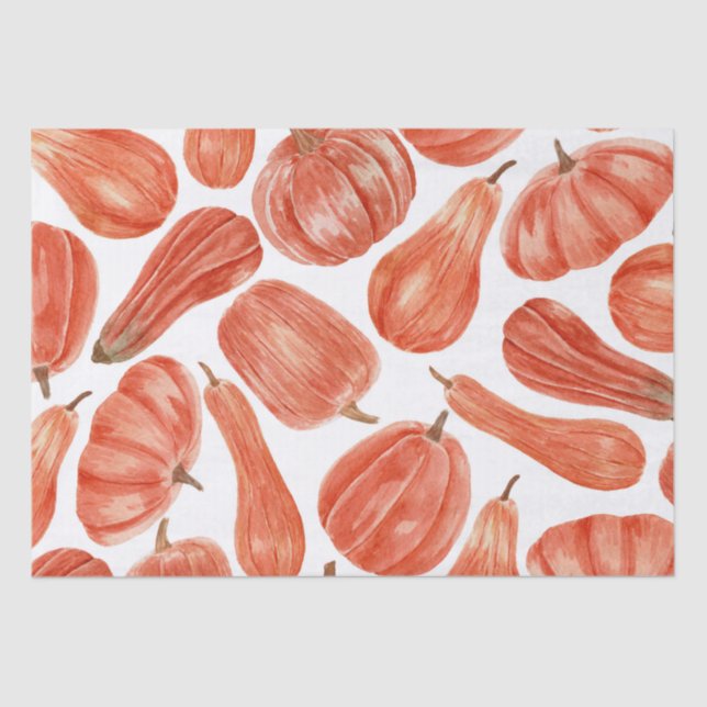Papel De Seda Pumpkin Patch Watercolor  (Frente )
