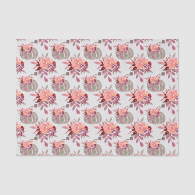 Papel De Seda Pumpkin Pumpkin bonito Floral (Frente )