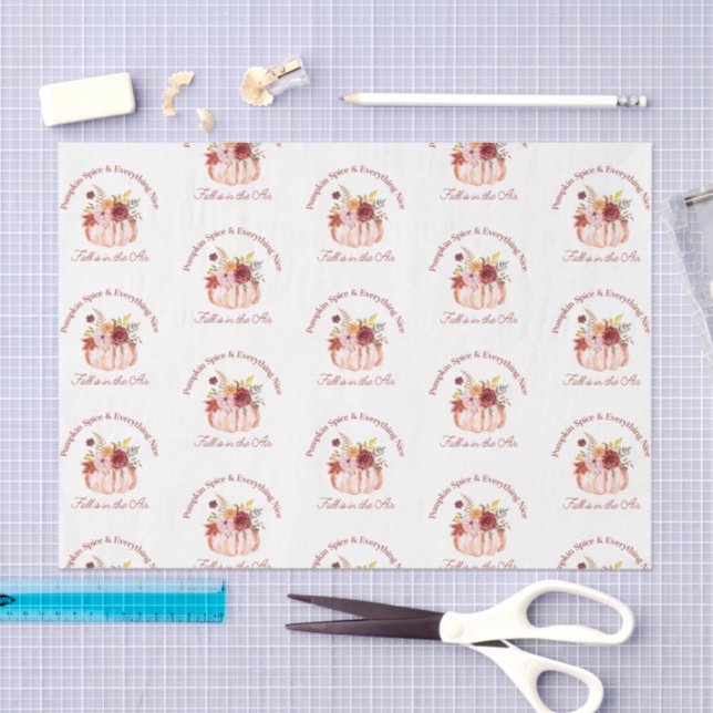 Papel De Seda pumpkin spice & everything nice, fall autumn chic (Arte )